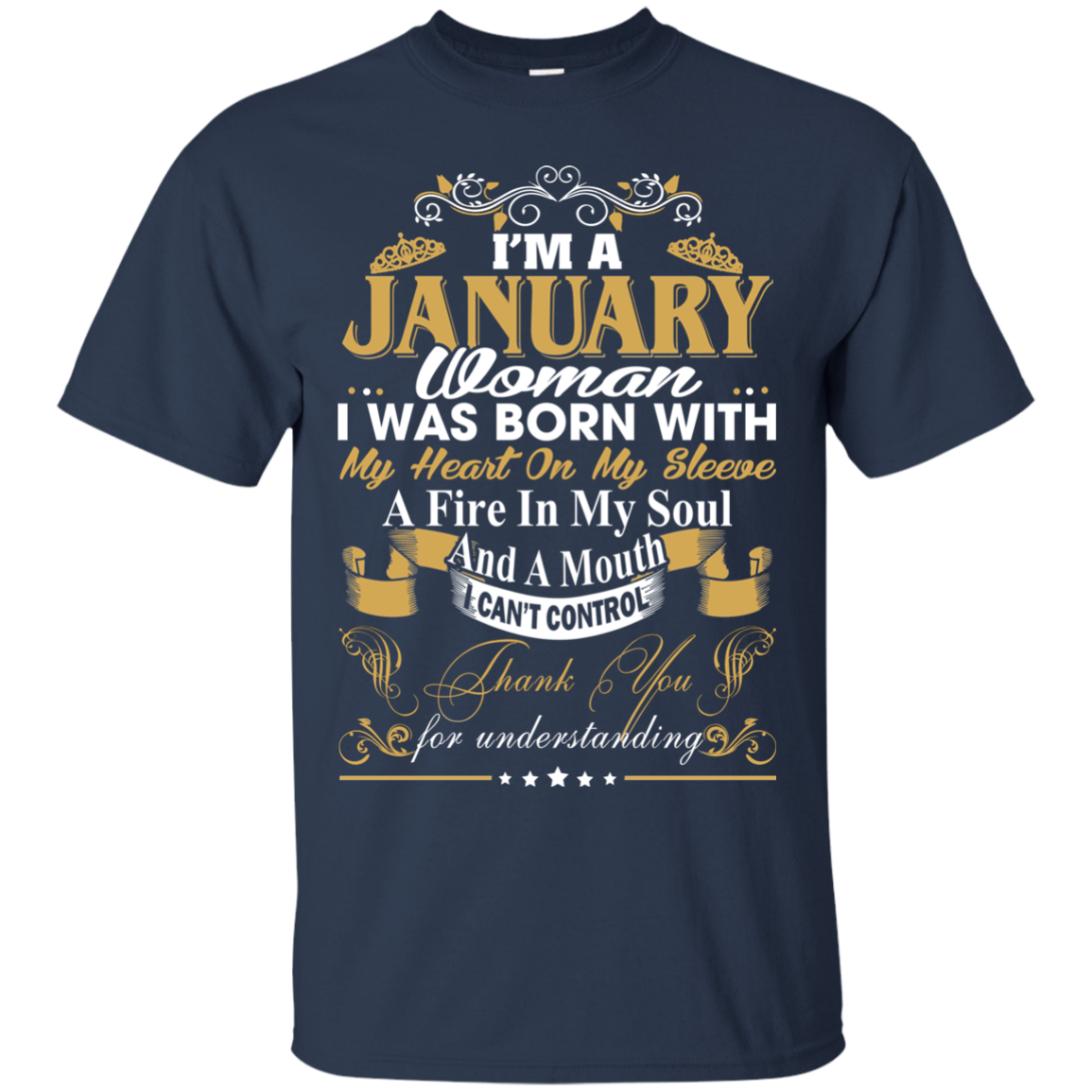 I Am A January Woman - I Was Born With My Heart On My Sleeve T-Shirt - TeeDragons