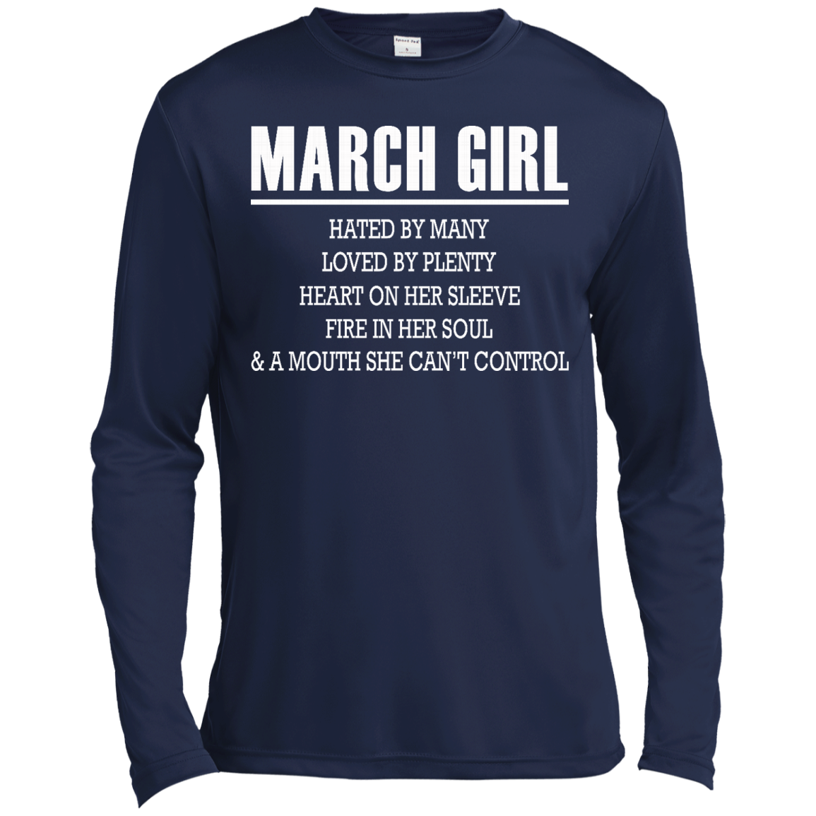 March Girl - Hated By Many, Loved By Plenty Heart On Her Sleeve T-Shirt - TeeDragons