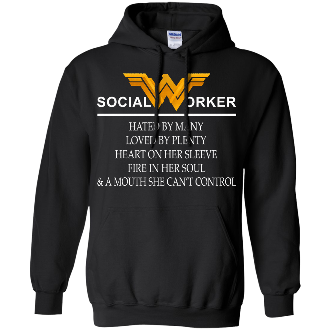 Social Worker - Hated By Many, Loved By Plenty Heart On Her Sleeve T-Shirt - TeeDragons