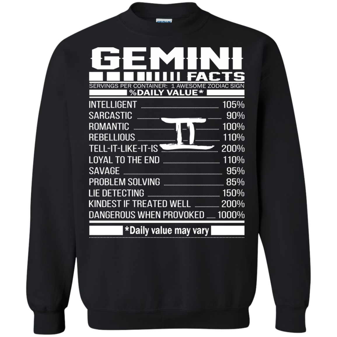Gemini Facts - Awesome Zodiac Sign - %Daily Value Shirt, Hoodie, Tank - TeeDragons